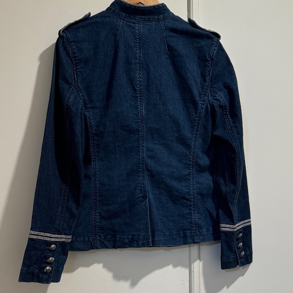 LAUREN RALPH LAUREN Sz8 MILITARY-INSPIRED OFFICER STRETCH DENIM JACKET - Picture 5 of 13
